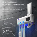 Solar UV Light Ultraviolet Toothbrush Sterilizer Automatic Toothpaste Dispenser Wall Mount with 4 Toothbrush Holder. 