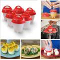 Pack of 6 - Silicon Egg Cooker As Seen on TV, Non Stick Silicone Egg Boiler, Hard Boiled Eggs without the Shell. 