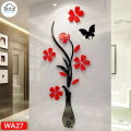 Red and Black Wooden Vase - Premium Quality Home Decoration Piece for Wall and Room Decor. 