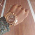 Deemiz Golden & Chain Watches for Women and Girls – Luxury Analog Quartz Stainless Steel. 