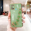 For Realme C17 Back Cover with 3D Love Heart Wristband Chain Fashion Bracelet Shiny Plating Phone Case Soft Silicone Bumper Protective Cover. 