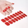16Tips Semi Cured Gel Nails Wraps Fashion Transparent Clear Solid Color Manicure Decals UV LED Lamp Needed Gel Nail Art Stickers. 