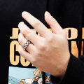 Hophop Style Stainless Steel Dubai Gold Ring Men Watch Link Chain Ring Custom Adjustable Size. 