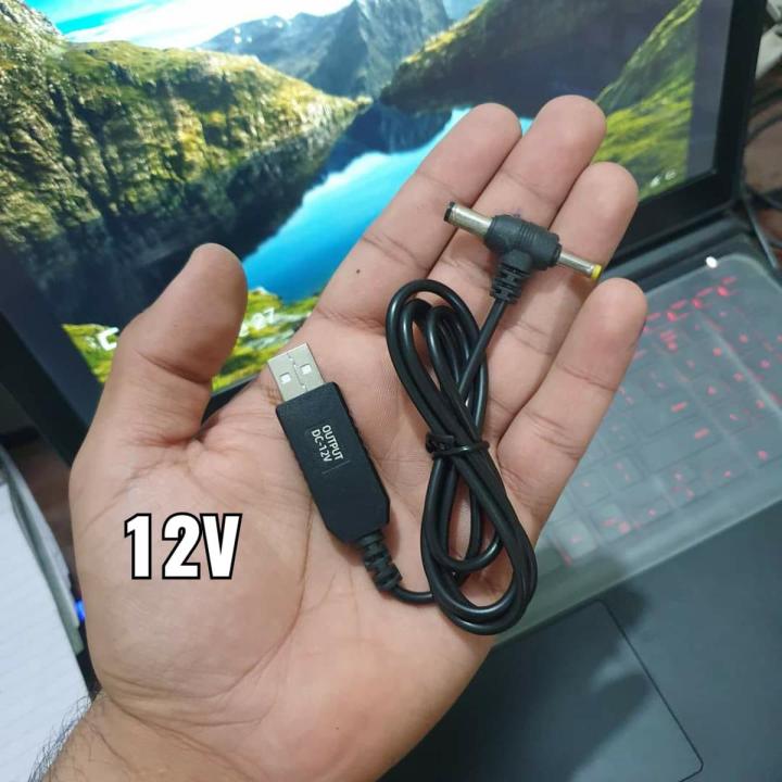USB 5V to 12V or 9V Booster Converter Cable Modem Router Power bank Solution