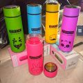 Simple Cartoon Design Glass Water Bottle For Kids, Leak Proof Reusable BPA Free Water Bottles 450ml, Flask for Beverages, Sports, Gym and Water (Multicolor, 1  Piece). 