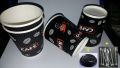 Disposable Coffee Cup / Disposable Tea Cup ( Insulated Double Layer Cups with Lids & Stirrer  ) ( 10/20/30 Cups ). 