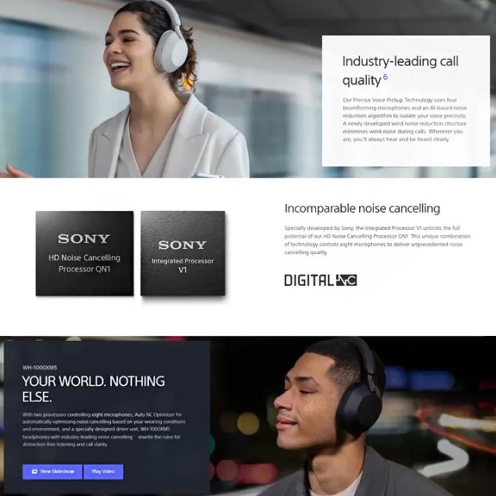 [Readystock] FREE Shipping COD 2023 New product Sony WH-1000XM5 Wireless Bluetooth Noise Cancelling Headphones Over-ear Headset with Mic