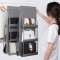 Double Side Transparent 6 Pocket Foldable Hanging Handbag Purse Storage Bag Sundry Tidy Organizer Wardrobe Closet Hanger. 