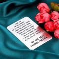 Metal Wallet Card Insert for Friend Female Male BFF Sister Brother Besties Birthday Graduation. 