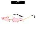 Fire Flame Sunglasses Women Men Brand Designer Trendy Rimless Sun Glasses Novelty PC Frame UV400 Shades Party Cosplay Eyewear. 