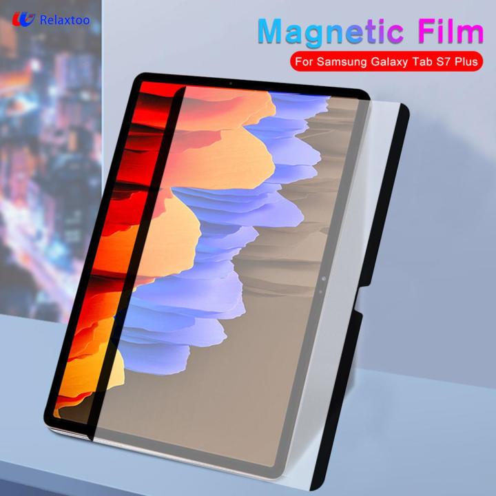 Relaxtoo For Samsung Galaxy Tab S7 Plus Tab S7 FE Tab S8 Plus 12.4Inch Magnetic Similar Paper Matte Screen Protector For Samsung Galaxy TabS7Plus TabS7FE TabS8Plus 12.4" Writing Painting Paper Like Film Non-Glass Frosted Protective Film