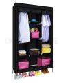 Wardrobe Folding Portable Storage Almari Cabinets 3 Door Closed with Zip. 