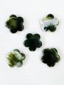40grams Green Marble Textured Flower Acrylic Plastic Beads, 14mm, for Jewelry Making and DIY Crafts. 