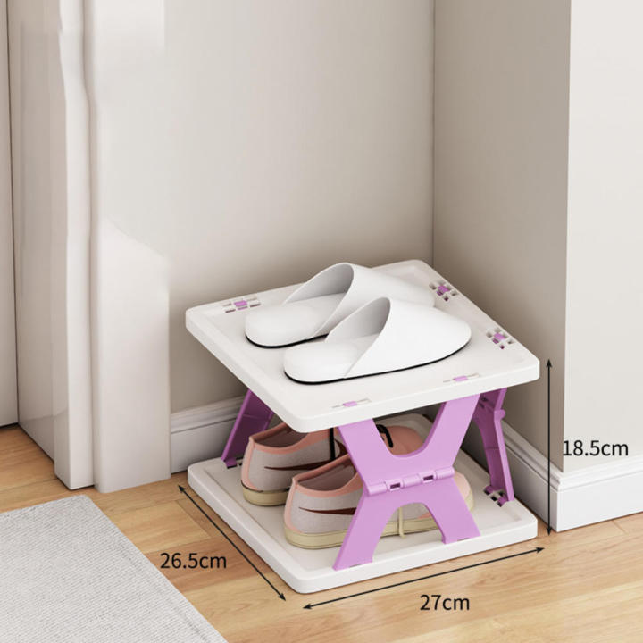 Purple/Grey Foldable shoe rack Durable Multi layer Plastic Multi layer shoe rack Space saving shoe rack for Home Daily use Space saving
