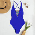 Women Bikini Close-fitting Women Beach Solid Color One-piece Bathing Suit. 