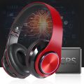 Luminous Wireless Bluetooth Sports Headset Folding Headset Stereo Running Mobile Phone Bluetooth Headset red black. 