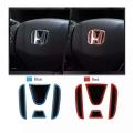 Emblem for car steering wheel badge logo sticker H for Honda Civic fit CR-V agree Odyssey car stickers car style blue red (Model: blue). 