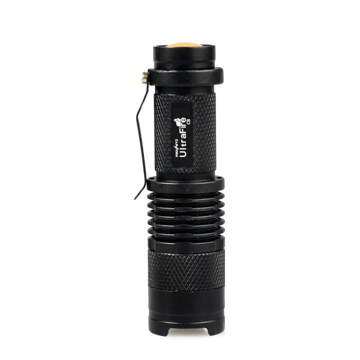 【ETOP】 T6 60000 Lumen LED Flashlight Torch Light Powerful UltraFire Tactical Police Outdoor Light Mini Zoomable Lamp 3 Modes with Clip flashlight Re-chargeable Tactical Flashlight Emergency Light