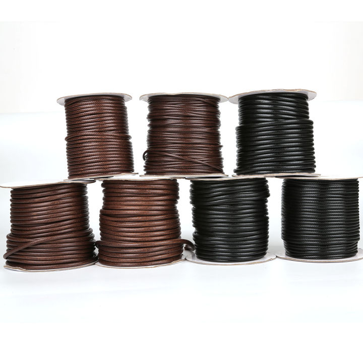 5-10meters/Roll 2.5-5mm Korean Round Waxed Cord Necklace Rope Leather Cord Thread For Jewelry Making Accessories