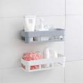 Plastic Bathroom Shelf Storage Box Organizer Basket with Wall Mounted Suction Cup. 