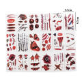 Lifelike Party Skin Decoration Fake Bloody Wound Body Art Halloween Tattoo Stickers Temporary Tattoos Horror Scar Fake Tattoo. 