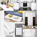 2 Feet X 5 Feet Self Adhesive Glossy Shiny White Furniture Decor Kitchen Counter Shelf living Room Drawing Room Cabinet Table Door Water Proof Sticker Wallpaper. 