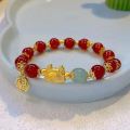 Chinese Style Zodiac Dragon Bracelet Women Men 2024 New Year Lucky Pixiu Red Beaded Elastic Bangles Friendship Amulet Jewelry. 