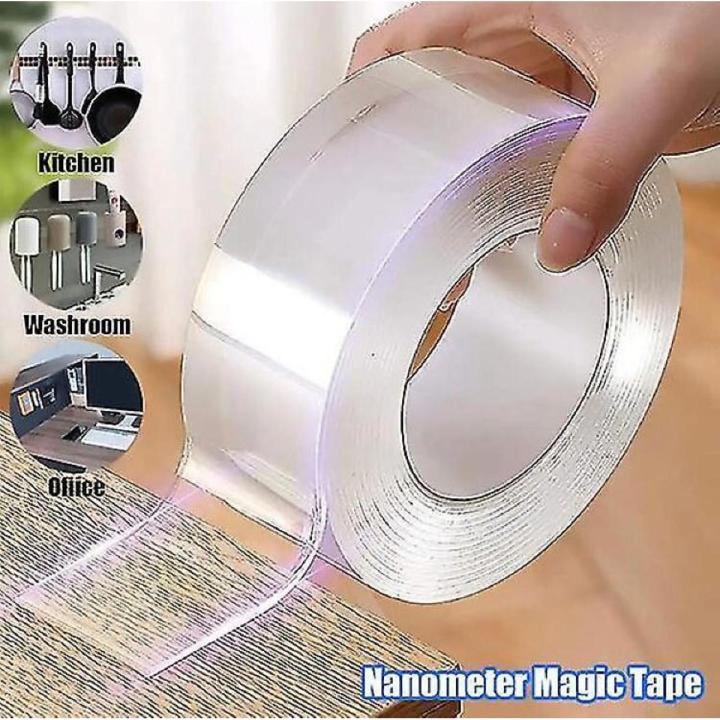 Nano tape 5 meter (Double sided Washable silicon Transparent tape) Transparent Traceless Waterproof tape PMP