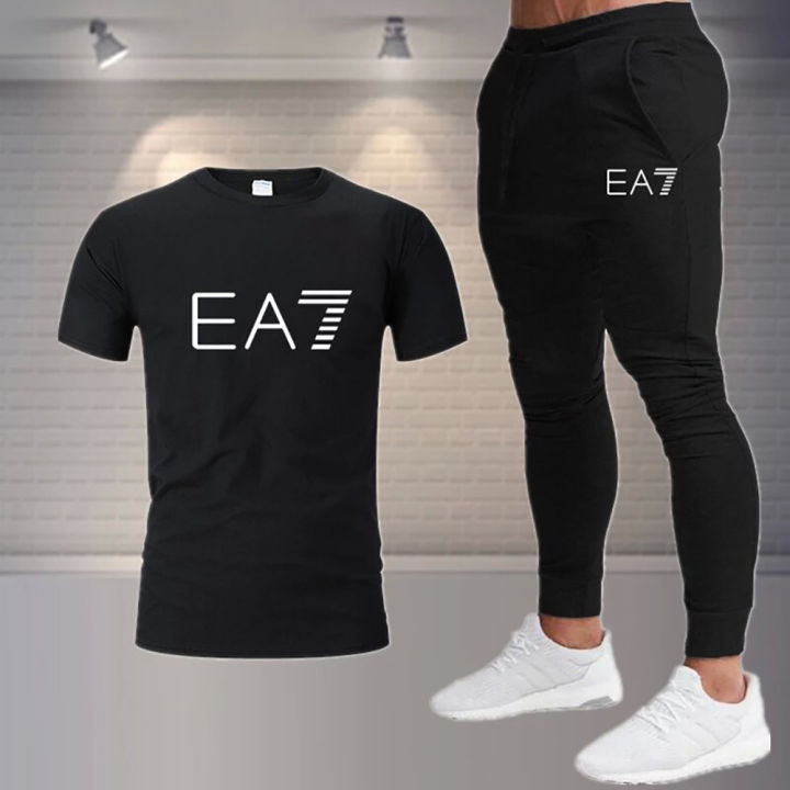 New Mens Collection With EA 7 Printed Trouser And T-Shirt Tracksuit For Mens Summer Collection 2023