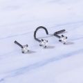 1 Pc Color Crystal Nose Studs Stainless Steel Nose Piercing Round Cz Crystal Nose Ring 3mm L Shape Nostril Piercing Jewelry. 