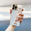 COROGI for OPPO F7 Back Cover with Love Heart Bracelet Chain Stylish 6D Plating Shiny Cases Soft Silicone Mobile Phone Case Pouch for Girls. 