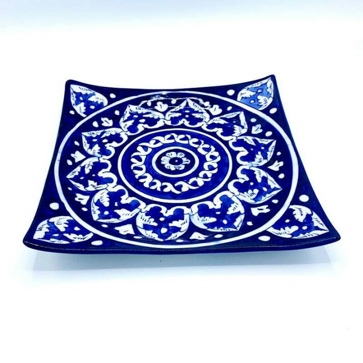 Blue%20Pottery%20Square%20Dish%20Set,%20Hand%20Made,%20Hand%20Painted,%20Set%20of%203%20serving%20Dishes,(L)%20(M)%20(S)%20-%20Image%204