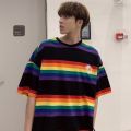 2021 O-Neck Rainbow Tshirt For Men Summer Harajuku Unisex T Shirt Male Casual Colorful Tops Men Funny Top Tees Clothing. 