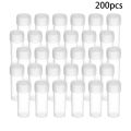 200 Pcs 5Ml Plastic Sample Bottles Potable Mini Clear Storage Case Vial Storage Container. 