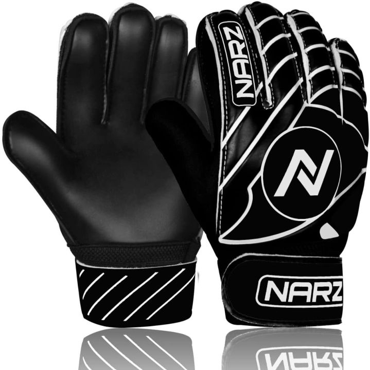 NARZ Goalkeeper Gloves Green, Blue,  Red High Quality  Non-slip Wear Resistant Latex Material  Latex Soccer Gloves Sportout Goalie Football Goalkeeping Gloves Wrist Protection For Kids Youth and Adult