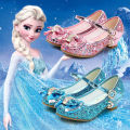 Girls Princess Shoes Frozen Princess Elsa Role-play Shoes Kids Sequin Performance Leather Shoes Dance Shoes. 