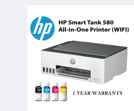HP Smart Tank 580 Printer All-in-One (Print,Copy,Scan,Wireless) 1 Year Brand Warranty by Asian Traders