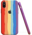 Rainbow Silicone Shock-Absorbent Back Cover Case for Apple iPhone X, XS Anti-Scratch, Dust Protection, Soft TPU Material. 