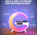 5 in 1 G Shape RGB Light Desk Lamp with Alarm Clock, Bluetooth Speaker, and Wireless Charger - Perfect for Home Office Decor/Gift- Multifunction Aesthetic Lamp. 