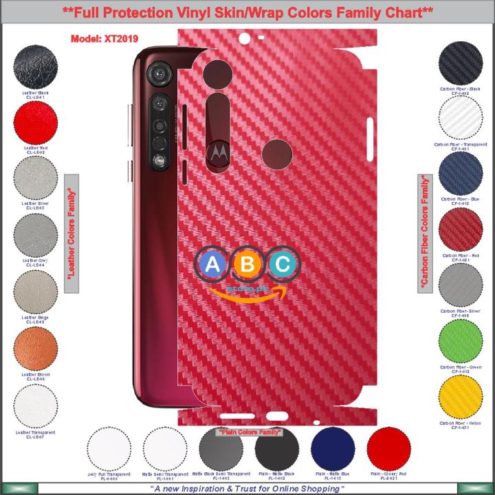 Motorola G Series, Full Back Protection Vinyl Skin/Wrap in variety of Textures and Colors for G5G, GPlay, GPower2, GPure, G4Play, G5Plus, G6, G8Plus, G8PowerLite, G41