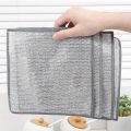 Multi-purpose Dish Rag, Stove Sink Wire Dishwashing Mesh Cloth, Steel Wire Scouring Pad, Household Cleaning Cloth,  Grid Non-stick Oil Rag, Kitchen Stove Dishwashing Pot Cleaning Tool, Kitchen Supplies. 