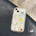 Cute Duck 3D Doll Case Compatible for IPhone 14 XR X 11 7Plus 13 12 Pro Max 6 7 6s 8 Plus XS Max SE 3D Wavy Curved Edge Cute Steric Bear Rabbit Cover With Little Bear Bow Lanyard. 