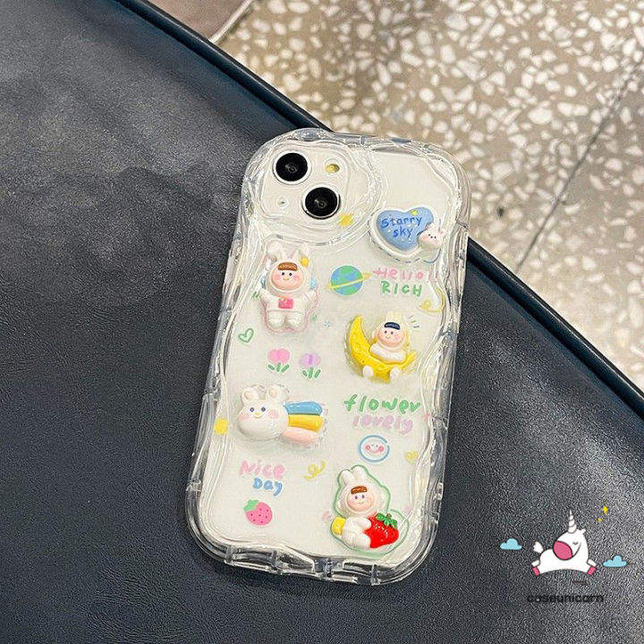 Dongzhu%20Cute%20Duck%203D%20Doll%20Case%20Compatible%20for%20IPhone%2014%20XR%20X%2011%207Plus%2013%2012%20Pro%20Max%206%207%206s%208%20Plus%20XS%20Max%20SE%203D%20Wavy%20Curved%20Edge%20Cute%20Steric%20Bear%20Rabbit%20Cover%20With%20Little%20Bear%20Bow%20Lanyard%20-%20Image%202