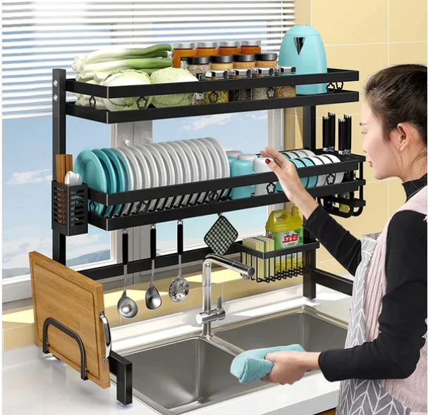 Dish%20Drying%20Rack%20Over%20Sink%20Kitchen%20Storage%20Shelf%20Counter-top%20Space%20Saver%20Display%20Stand%20Tableware%20Drainer%20Organizer%20Utensils%20Holder%20-%20Image%202