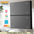 8 Gang Zigbee Switch Panel | Tuya WiFi Smart Control Panel Bluetooth Zigbee Wall Switch Touch Screen IR Remote Controller for Intelligent Scenes. 