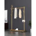 Single Pole Standing Coat Rack With Wheels, Metal Hanger Bedroom Floor Clothes Rack Hangers. 