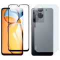 Xiaomi Redmi 13C Full Black 9D/5D/6D /10D/11D/21D Tempered Glass Screen Protector Edge to Edge Full Glue Safety Glass +Back Matte Protector Soft Film Protector  For Redmi 13C. 