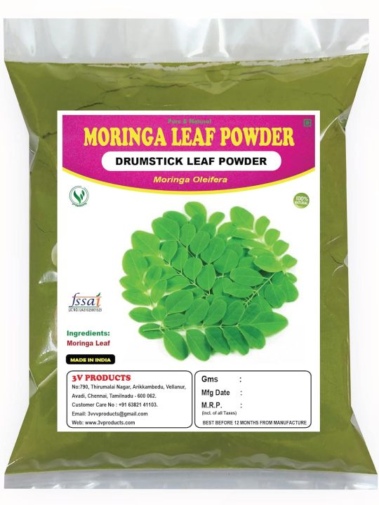 3V PRODUCTS: Moringa Leaf Powder 50g |Sahjan Leaf | Moringa Oleifera Leaf for Boost Immunity