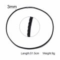 Men's Leather Cord Choker Necklace 20" Black Braided Rope Jewelry Making Stainless Steel Clasp. 