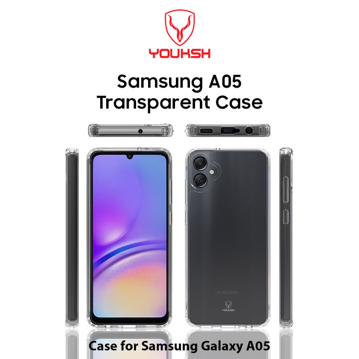 Youksh Samsung A05 - Transparent Jelly Back Cover With Camera Protection - Transparent - Redmi Series.